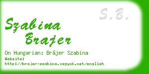 szabina brajer business card